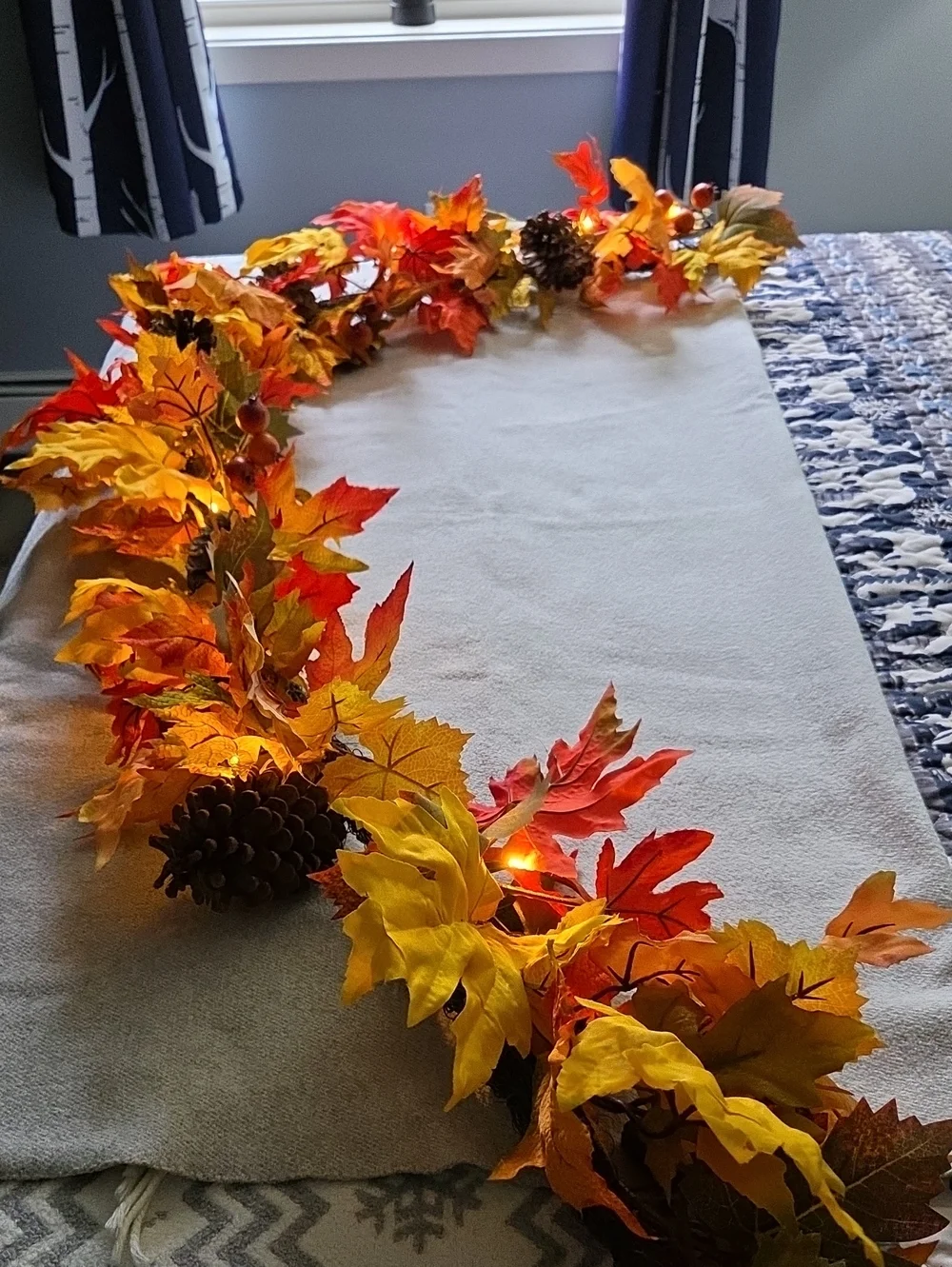 Autumn Leaves Lit 66 Inch Garland